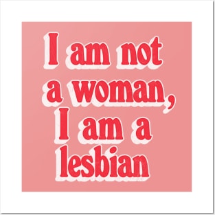 I am not a woman, I am a lesbian - Retro LGBT 70s Design Posters and Art